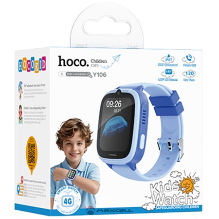 SmartWatch pentru copii HOCO Y106, Bluetooth 5.0, multifunction + telefon, NanoSIM, BLISTER, BLUE