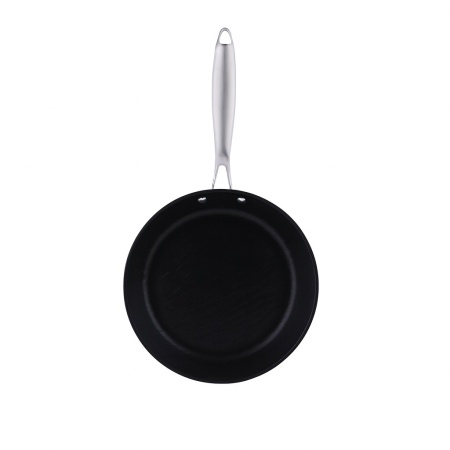 Tigaie gatit ZILAN, 28cm, titan 7 straturi antiaderenta C2, maner inox nituit, ZLN0927, gri inchis