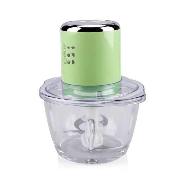 Tocator portabil Smartix cu acumulator, Bol sticla voluminos 1.2L, Puternic 200W, 4x cutite din otel Inoxidabil, Verde