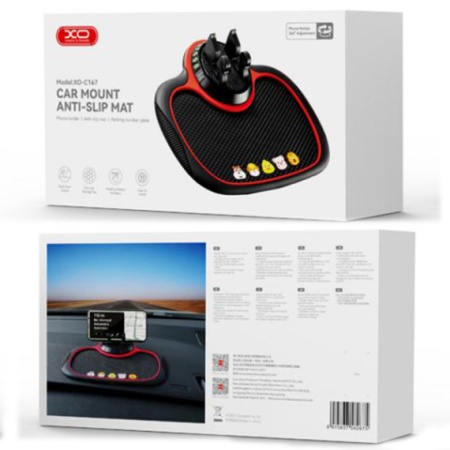 XO C167 – Suport telefon, pad auto antialunecare, numar de parcare temporar, negru