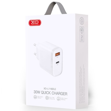 XO L116 - Incarcator Retea, 30W, 1xUSB-C, 1xUSB-A, PD, QC 3.0,