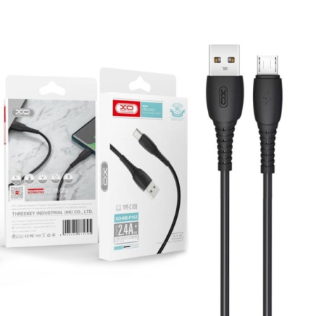 XO NB-P163 - Cablu Date si Incarcare, USB la MicroUSB, 2.4A, 1m, Negru