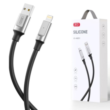 XO NB251 - Cablu Date si Incarcare, USB la MicroUSB, 6A, Metallic, 1m, Negru