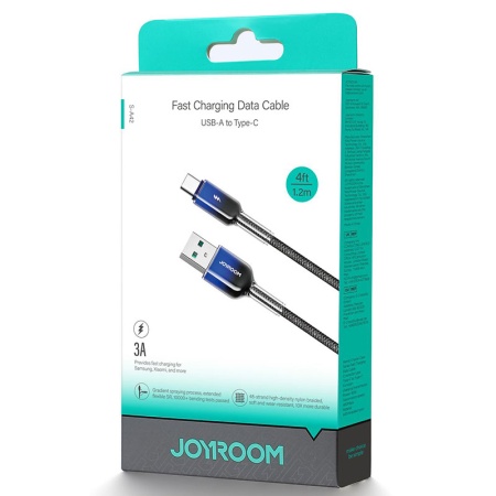Cablu USB-C la Type-C, 1.2m Joyroom S-A42 – incarcare rapida 3A, transfer date, durabil, negru
