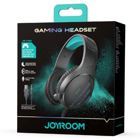 Casti cu fir Joyroom JR-HG2 – over ear, jack 3.5mm, gaming, light ambient, negru