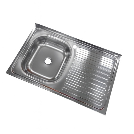 Chiuveta inox 430 cuva stanga ZILAN, 50x80cm, cu picurator, sifon inclus, ZLN1862, inox