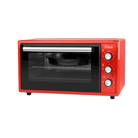 Cuptor electric 45L, Zilan ZLN5650, 2000W, 3 trepte de putere, timer 90 min, termostat reglabil, interior emailat, roșu