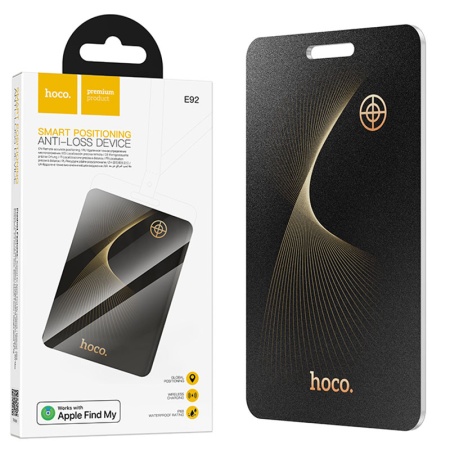 Dispozitiv anti-pierdere HOCO E92 tip AirTag plat pentru Apple Find My – certificat MFi, localizare rapida, negru