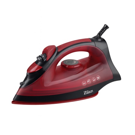 Fier de calcat 2200W Zilan ZLN2188, talpa ceramica, calcare cu aburi si uscata, visiniu