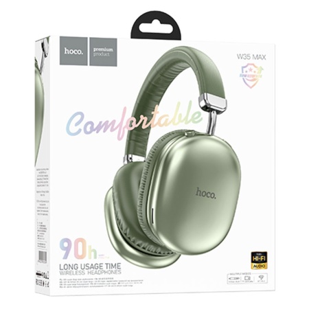 Hoco W35 Max – Casti wireless Over Ear Bluetooth 5.3 800mAh Green