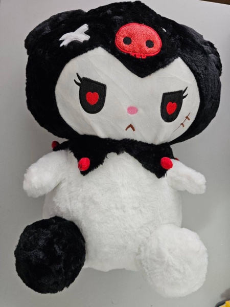 Jucarie moale, 50 cm, multifunctionala, Negru-Alb