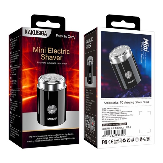 Kaku KSC-1506 - Aparat de ras barba, Mini Shaver, Compact, 5W, Negru
