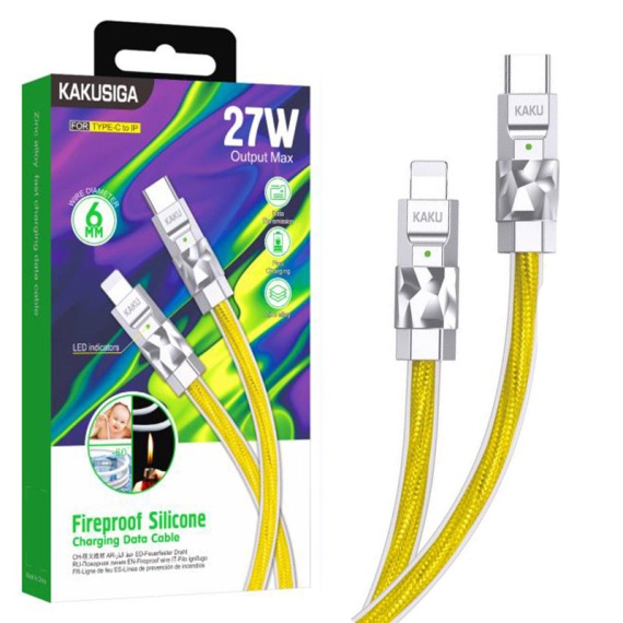 Kaku KSC-956 - Cablu Date si Incarcare, Type-C la Lightning, PD27W, QC3.0, 1m, Auriu
