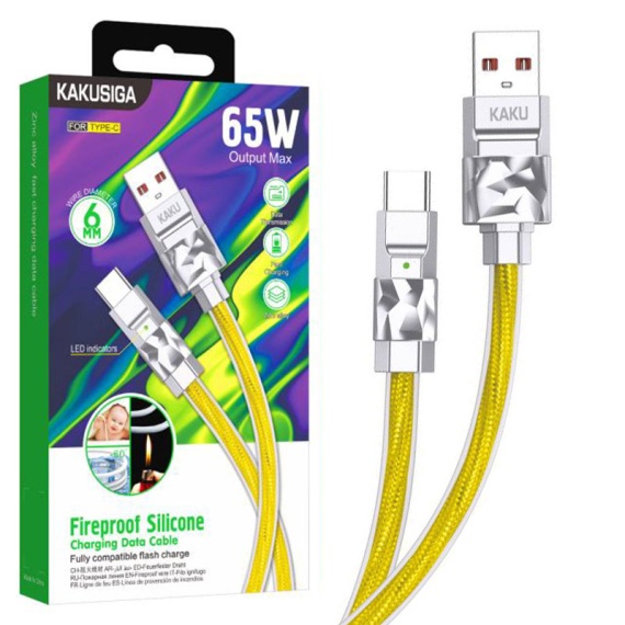 Kaku KSC-956 - Cablu Date si Incarcare, USB la Type-C, 65W, 1m, Auriu