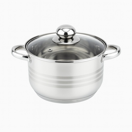 Oala cu capac FLORIA, 5.5L, inox 0.4mm, baza capsulata 3 straturi, ZLN4069, argintiu