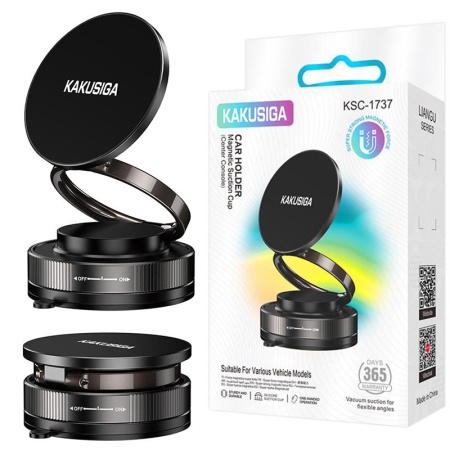 Suport Auto DashBoard Magnetic KAKUSIGA KSC-1737, MagRing, Suction, BLACK
