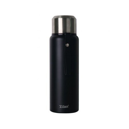 Termos portabil ZILAN, 1L, inox, pereti dublii, mentine 24h rece / 12h cald, ZLN9914, negru
