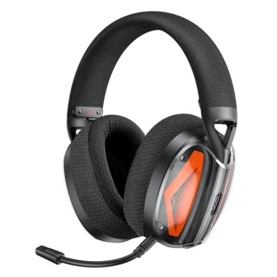 XO BE46 - Casti Wireless, Over Ear, Bluetooth 5.3, Gaming, 2 in 1, Type-C+USB, Negru-Orange