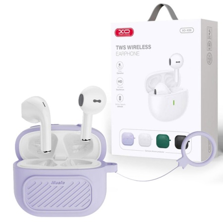 XO X26 – Casti wireless Ear Buds Bluetooth 5.1 cu Husa si Lanyard, violet