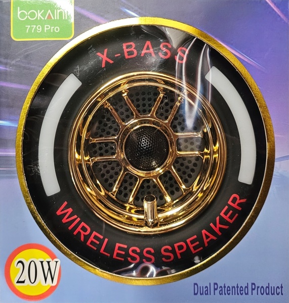Baso 779Pro - Boxa portabila 20W in forma de anvelopa cu lumini, Gold