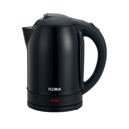 Fierbator electric din inox Floria ZLN2752, 1500W, capacitate 2L, cana detasabila, protectie supraincalzire, negru