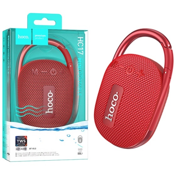 Hoco HC17 - Boxa Portabila, Wireless Bluetooth 5.3, 5W, 500mAh, Suport TF, USB-A disk, Easy JoySport, Rosu