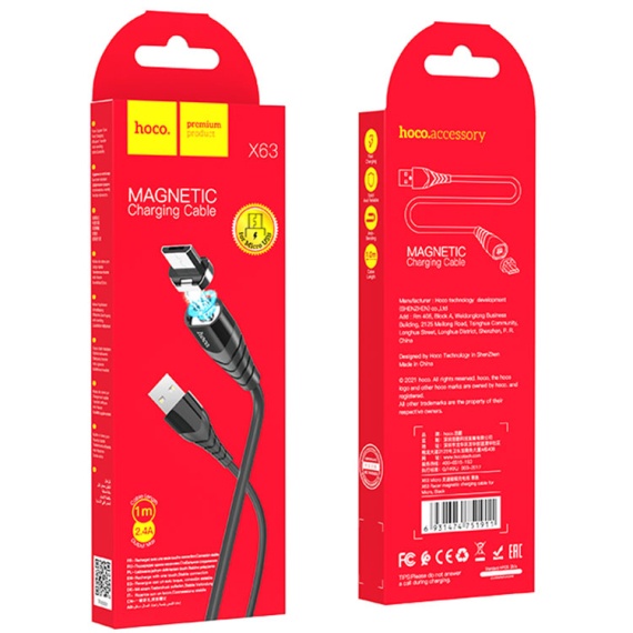 Hoco X63 - Cablu Date si Incarcare, USB-A la MicroUSB-A, 18W, 2.4A, 1m, Negru