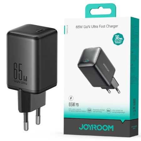 Incarcator retea Joyroom JR-TCL05 cu Type-C cablu 1m – GaN, PD 45W, cable deposit, alb