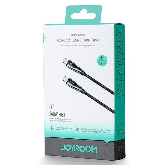 Joyroom A31-CC5 - Cablu Date si Incarcare, Type-C, PD240W, QC3.0, LED, 1.2m, Negru