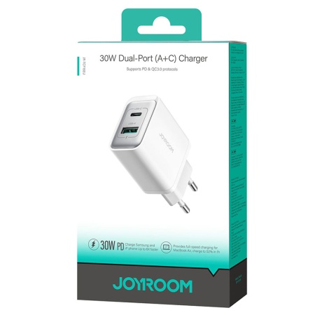 Joyroom JR-TCF15 - Incarcator Retea PD30W, 1xUSB-C, FastCharge, White