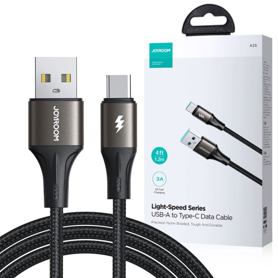 Joyroom SA25-AC6 - Cablu Date si Incarcare, USB-A la Type-C, 100W, 1.2m, Negru