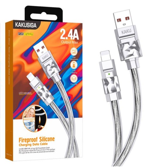Kaku KSC-956 - Cablu Date si Incarcare, USB la Lightning, 2.4A, 1m, Gri