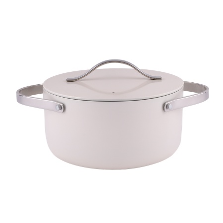Oala cu capac 20 cm, 2.7L, Zilan ZLN0866, 5 straturi, inox + aluminiu + ceramica, interior antiaderent, compatibila inductie si cuptor