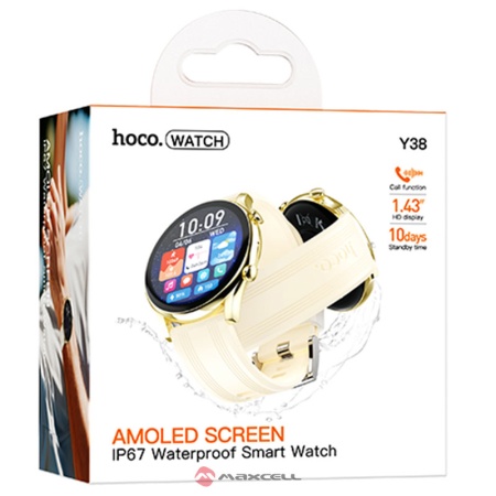 SmartWatch HOCO Y38, Bluetooth 5.3, AMOLED, 300mAh, BLISTER, GOLD