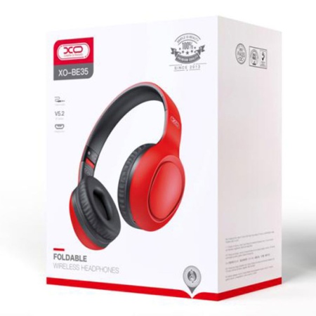 XO BE35 – Casti wireless Over Ear Bluetooth 5.2 Gaming Elegant, rosu