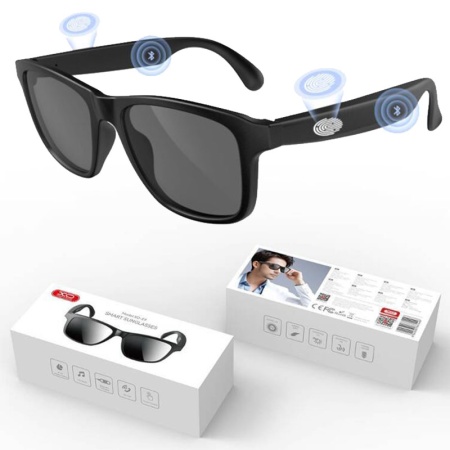 XO E9 - Ochelari Smart Audio Eyewear, BT5.3, Protectie UV, 100h Stand-by, Negru