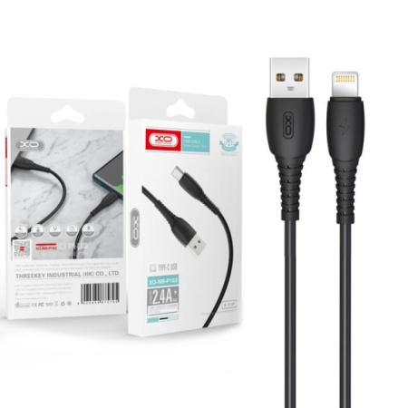XO NB-P163 - Cablu Date si Incarcare, USB la Lightning, 2.4A, 1m, Negru