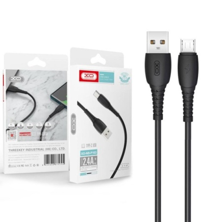 XO NB-P163 - Cablu Date si Incarcare, USB la Type-C, 2.4A, 1m, Negru
