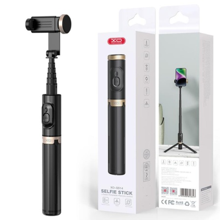 XO SS14 – Suport selfie tripod pentru telefon BT cu brat telescopic 72cm Reinforced, negru