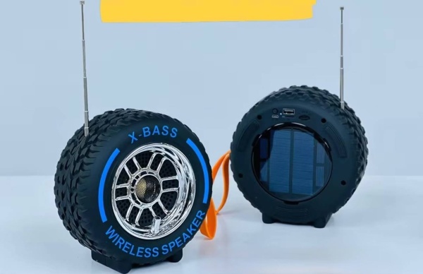 Boxa portabila in forma de anvelopa, 30W, Negru-Albastru