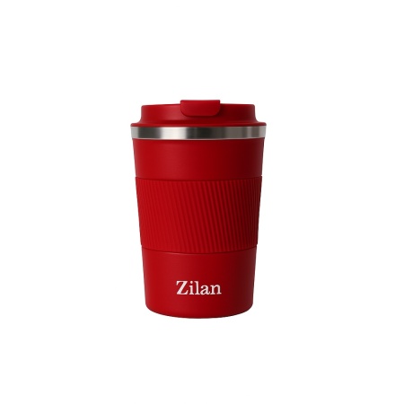 Cana termos cafea ZILAN, 380ml, inox, pereti dublii, mentine 8h rece / 4h cald, ZLN9880, rosu