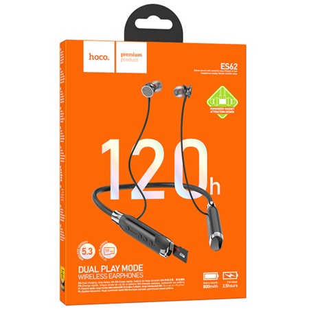Casti Wireless In Ear HOCO ES62, Bluetooth 5.4, 800mAh, 120h, Neck-Mount, GRAY