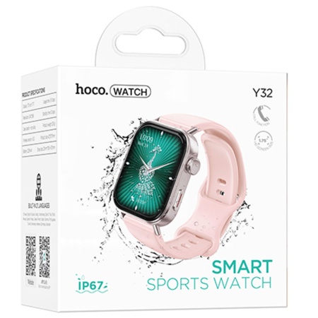 Ceas smartwatch sport HOCO Y32 – Bluetooth 5.0, functie apel, baterie 225mAh, roz