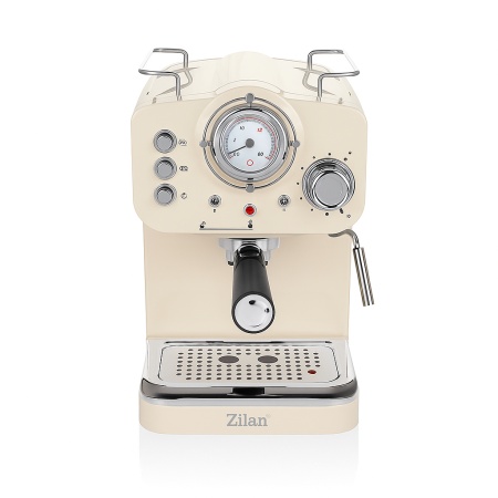 Espressor manual 15 Bar, Zilan ZLN2992 RETRO, 1.25L, 1100W, design vintage, filtru inox, termometru frontal, abur si spumare lapte