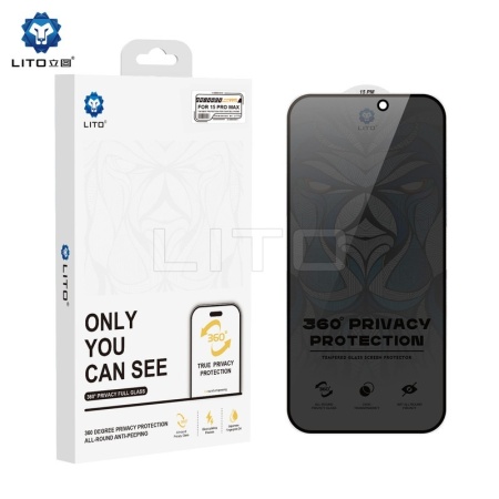 Folii Protectie LITO D+ Ultra Privacy, black frame, protectie ecran, BLISTER, compatibil iPhone 14 Pro, negru