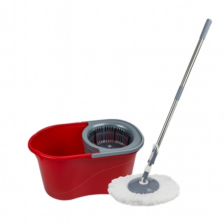 Galeata magic mop LISA, 17l, plastic, mop microfibra, rotativ 360°, ZLN1389, rosu