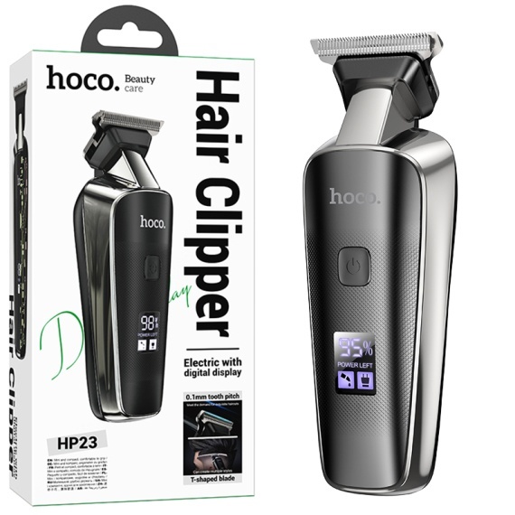 Hoco HP23 - Aparat de tuns, Hair Clipper, Portabil, 600mAh, 7000RPM, Display LED, Negru