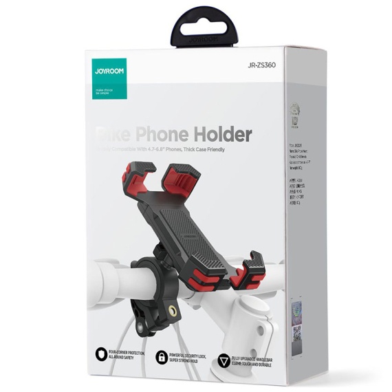 Joyroom JR-ZS360 - Suport Moto/Bike, cu cleme laterale, montaj Ghidon, Shockproof, 4 Corners, Negru