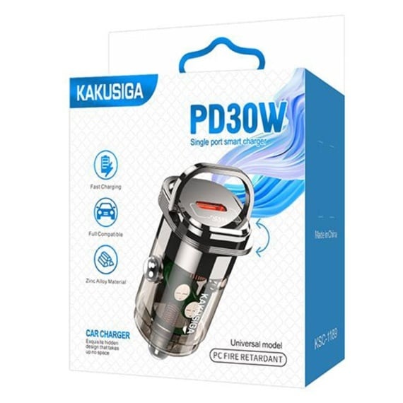 Kaku KSC-1190 - Incarcator Auto + Cablu Type-C, 1m, PD30W, 1xType-C, Negru