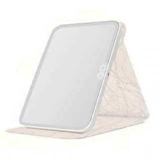 Oglinda Makeup 24CM , LED 7300K, Acumulator 2000mAh, Husa inclusa, Alb cu imprimeu